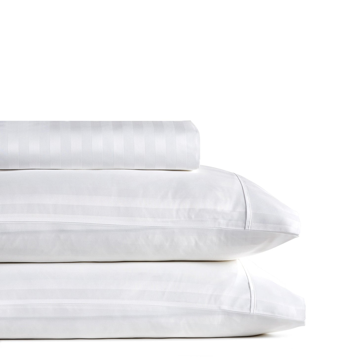 Royal Comfort 1200TC COTTON STRIPE -3PC FITTED COMBO SETS DOUBLE WHITE