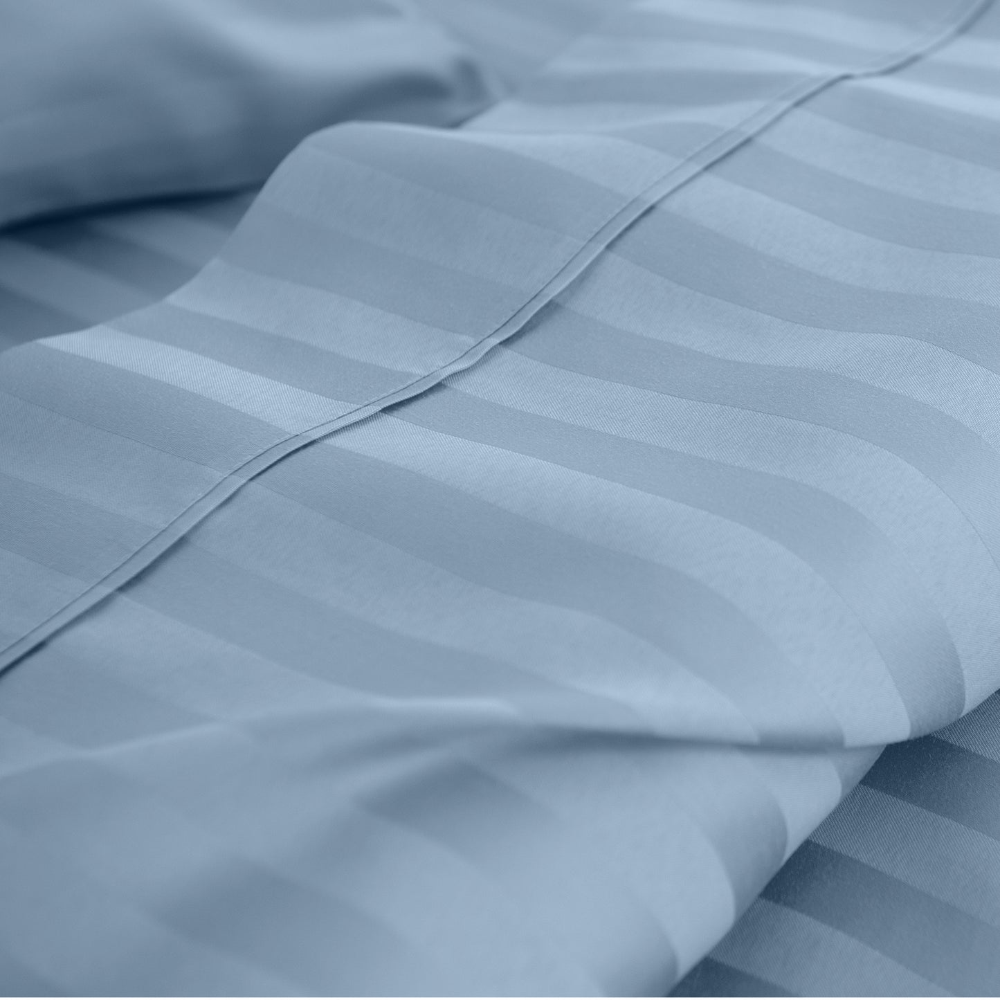 Royal Comfort 1200TC COTTON STRIPE -3PC FITTED COMBO SETS QUEEN CHAMBRAY