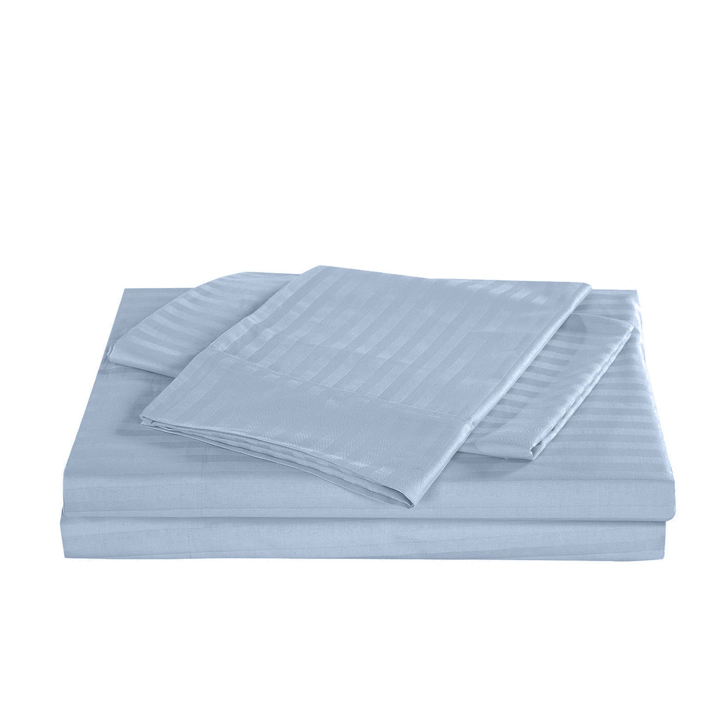 Royal Comfort 1200TC COTTON STRIPE -3PC FITTED COMBO SETS QUEEN CHAMBRAY