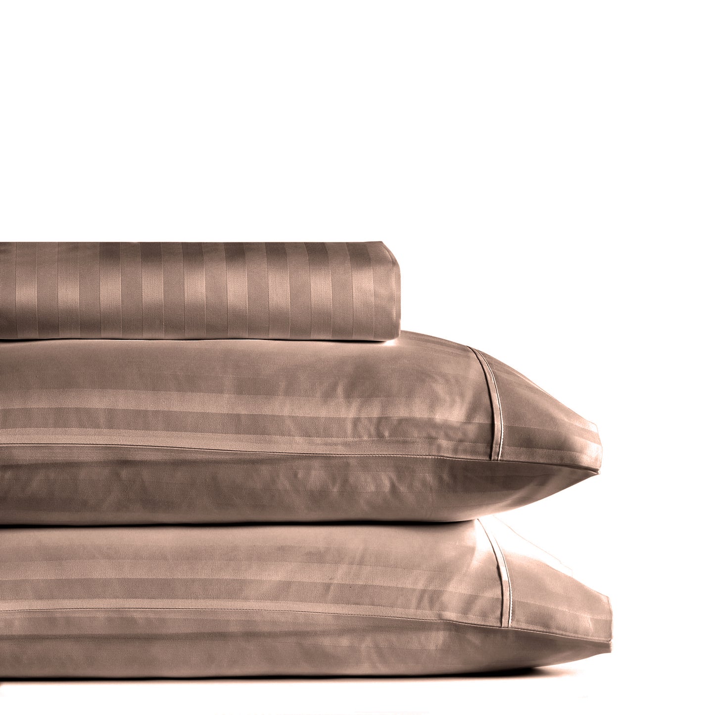 Royal Comfort 1200TC COTTON STRIPE -3PC FITTED COMBO SETS QUEEN CHARCOAL