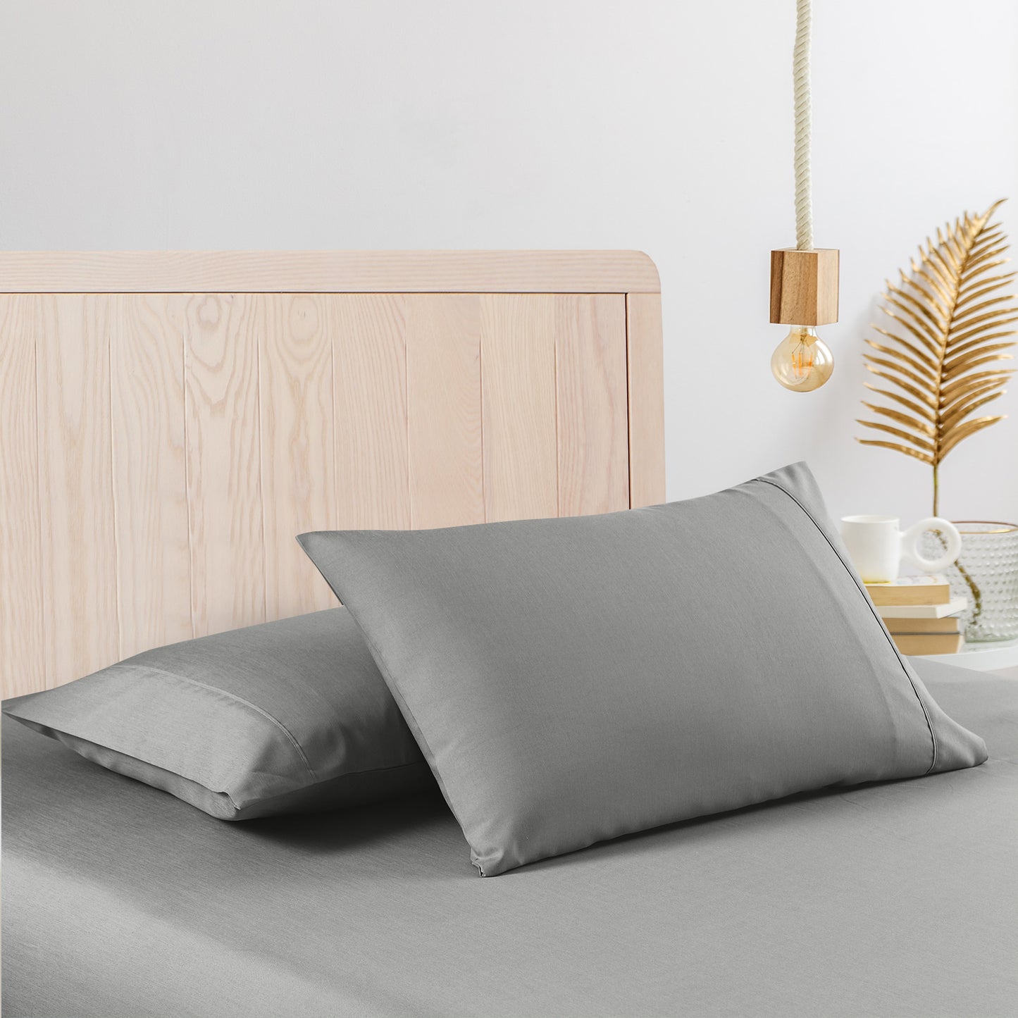 Casa Decor Bamboo Cooling 2000 TC Sheet Set Double Cloud Grey