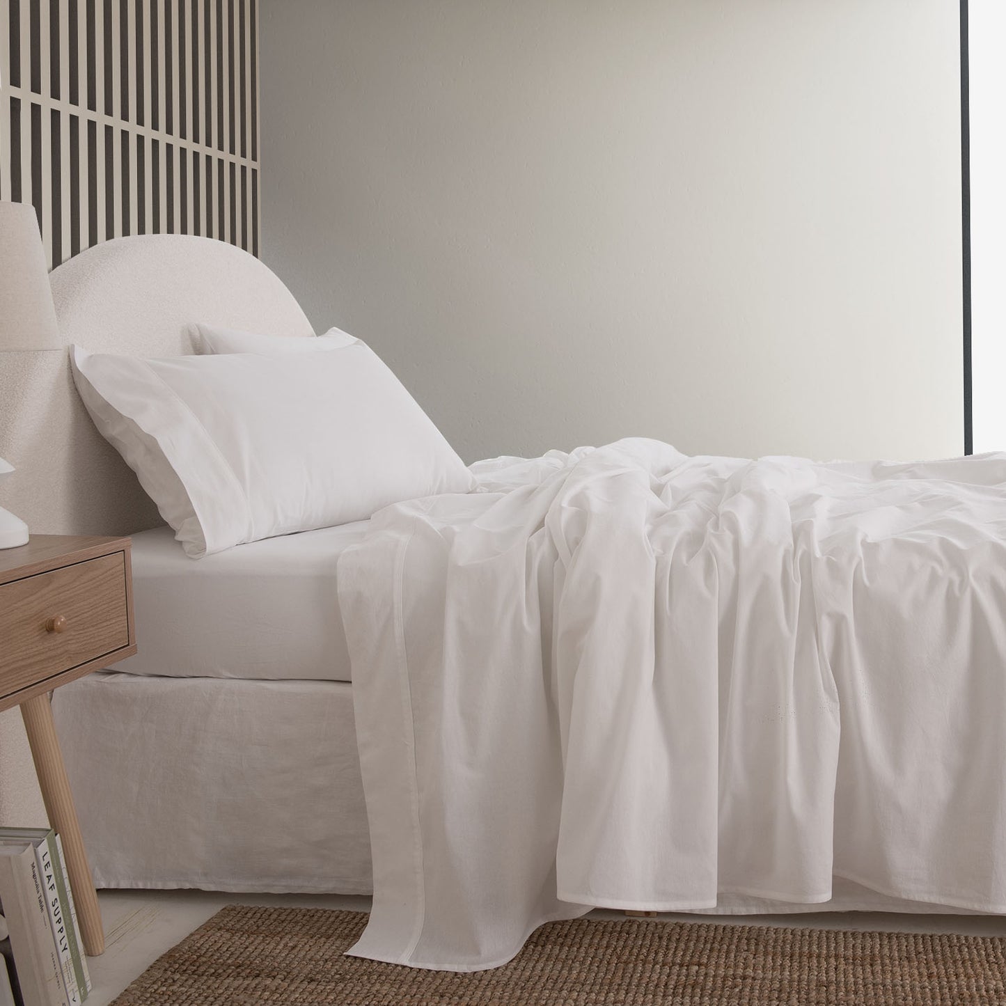 Royal Comfort Vintage Washed 100 % Cotton Sheet Set Single - White