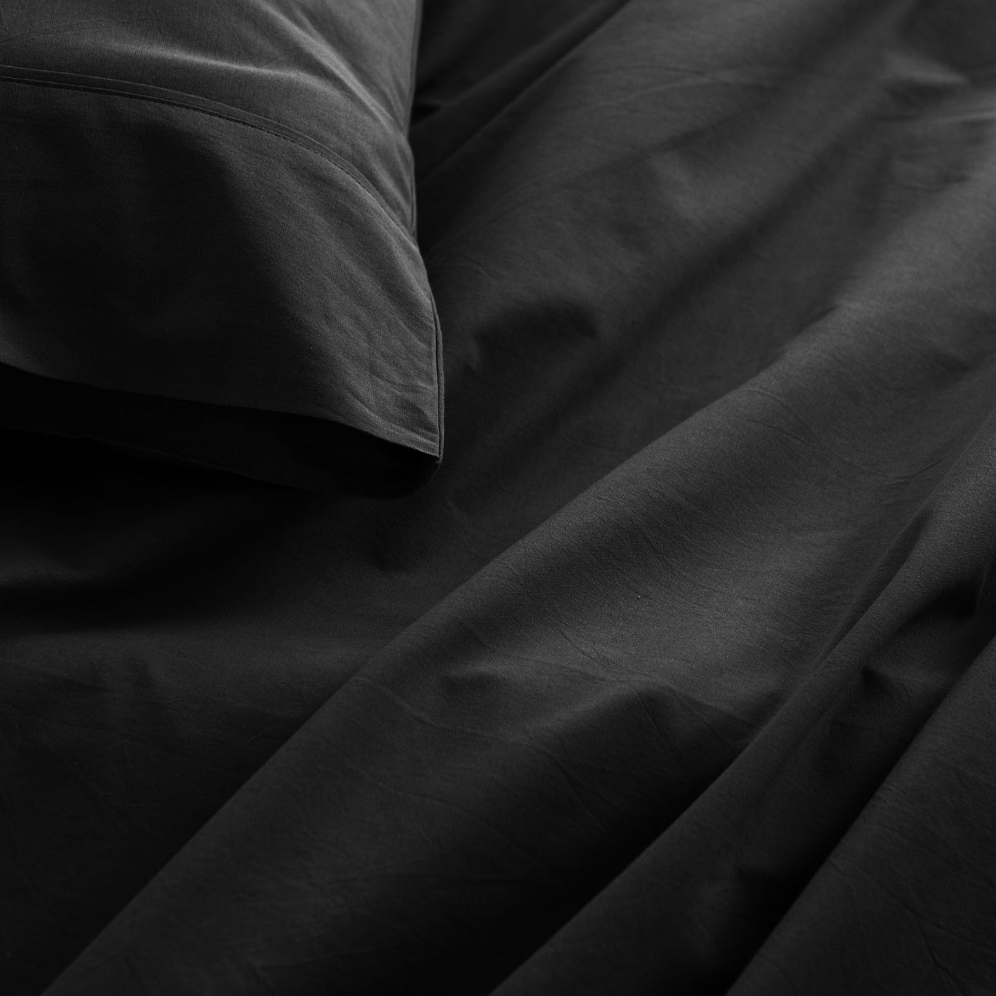 Royal Comfort Vintage Washed 100 % Cotton Sheet Set Double - Charcoal