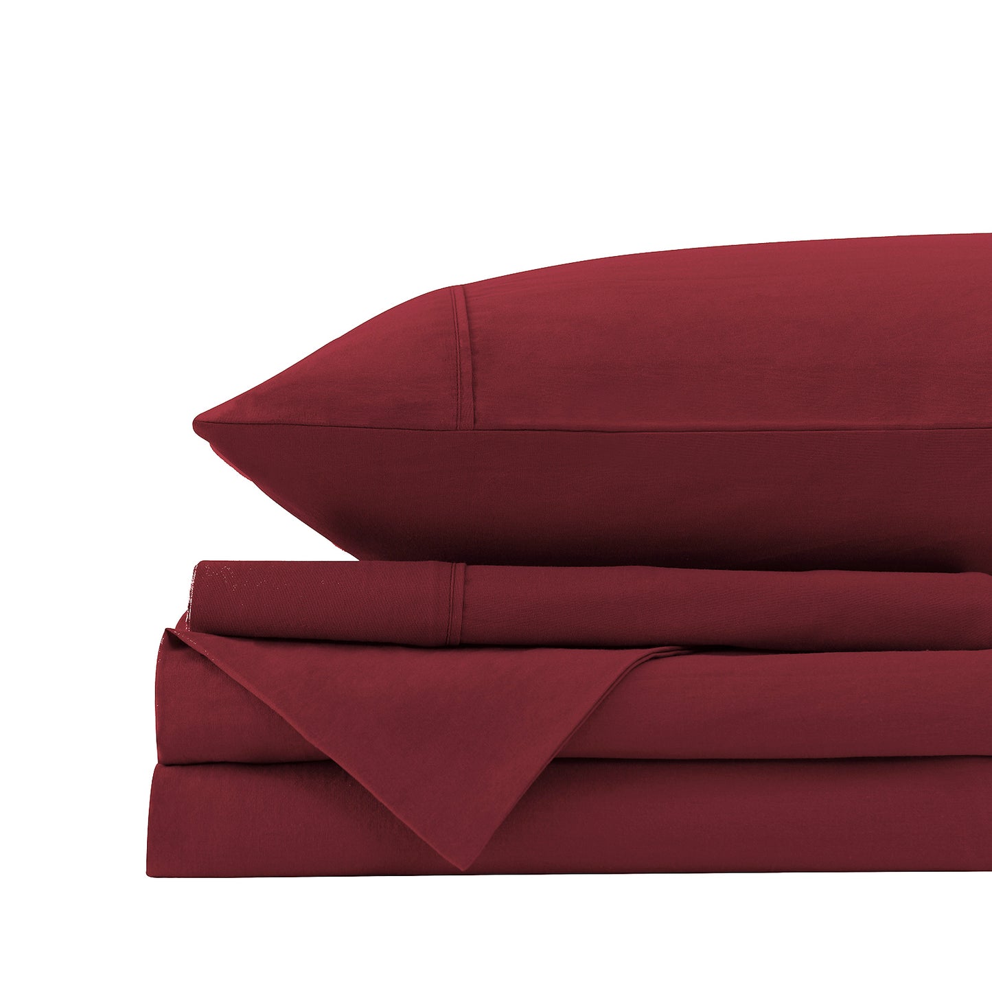 Royal Comfort Vintage Washed 100% Cotton Sheet Set King- Mulled Wine