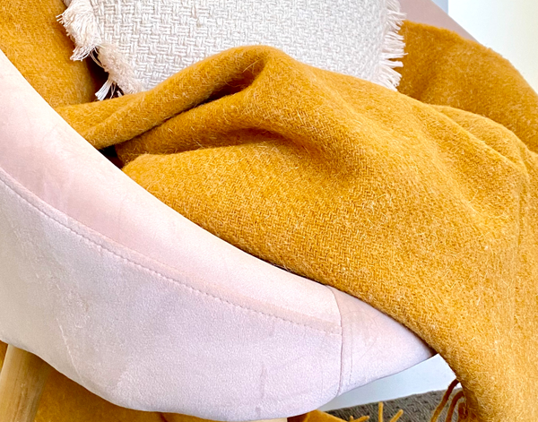 Brighton Throw - 100% NZ Wool - Mustard - DecorHouse.com.au
