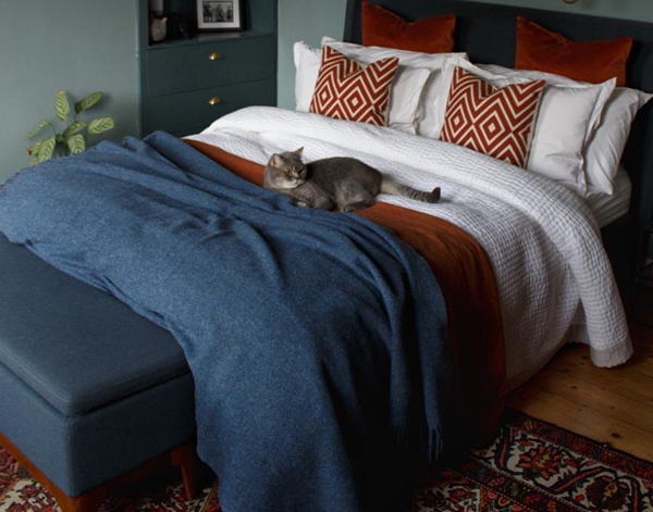 Brighton Throw - 100% NZ Wool - Navy - DecorHouse.com.au