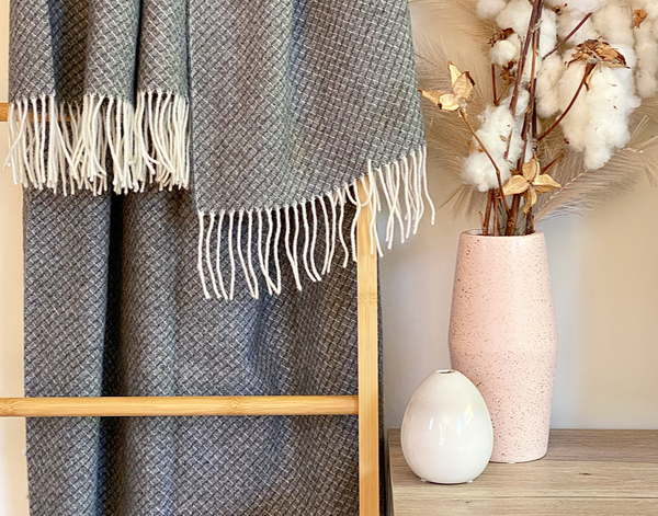 Chiswick Throw - Merino Wool/Cashmere - Grey - DecorHouse.com.au