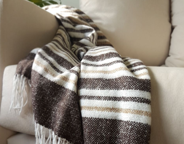 Richmond Throw - Reclaimed Wool Blend - Tan - DecorHouse.com.au