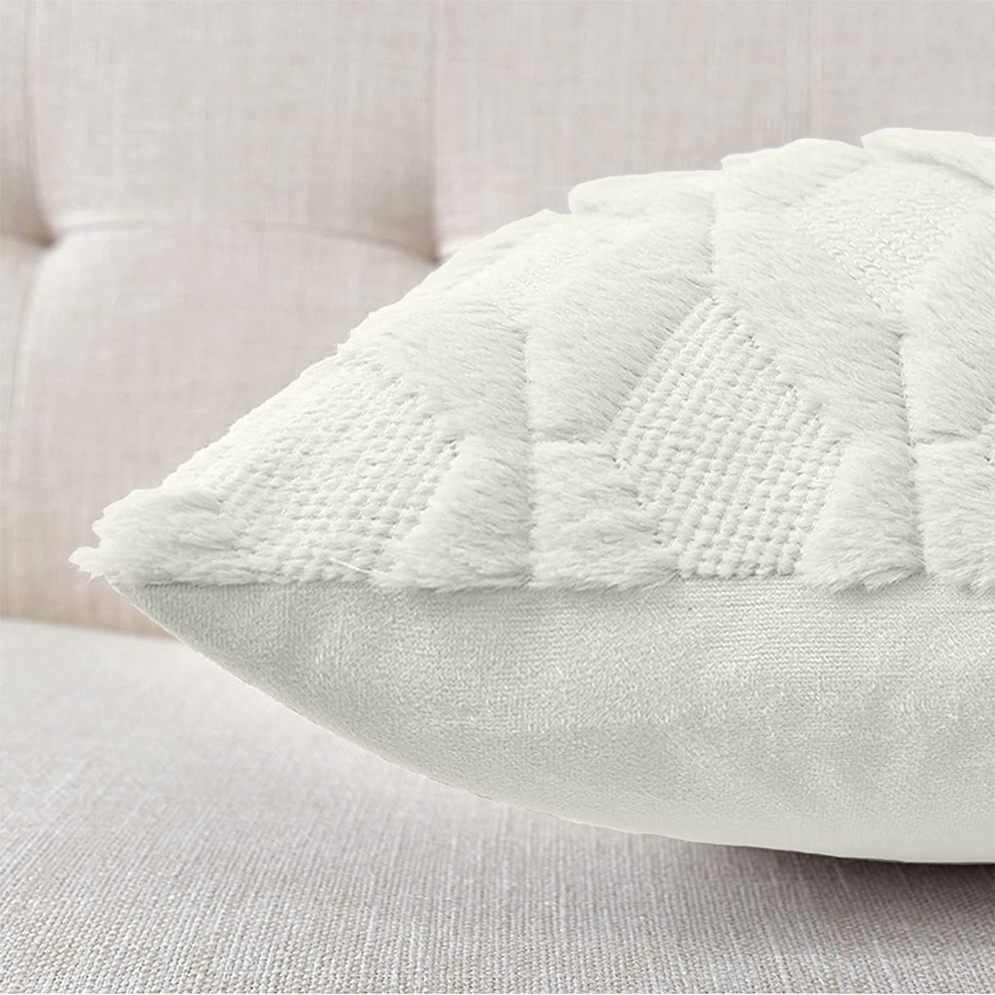2 Pack Decorative Boho Throw Pillow Covers 45 x 45 cm (White) - DecorHouse.com.au