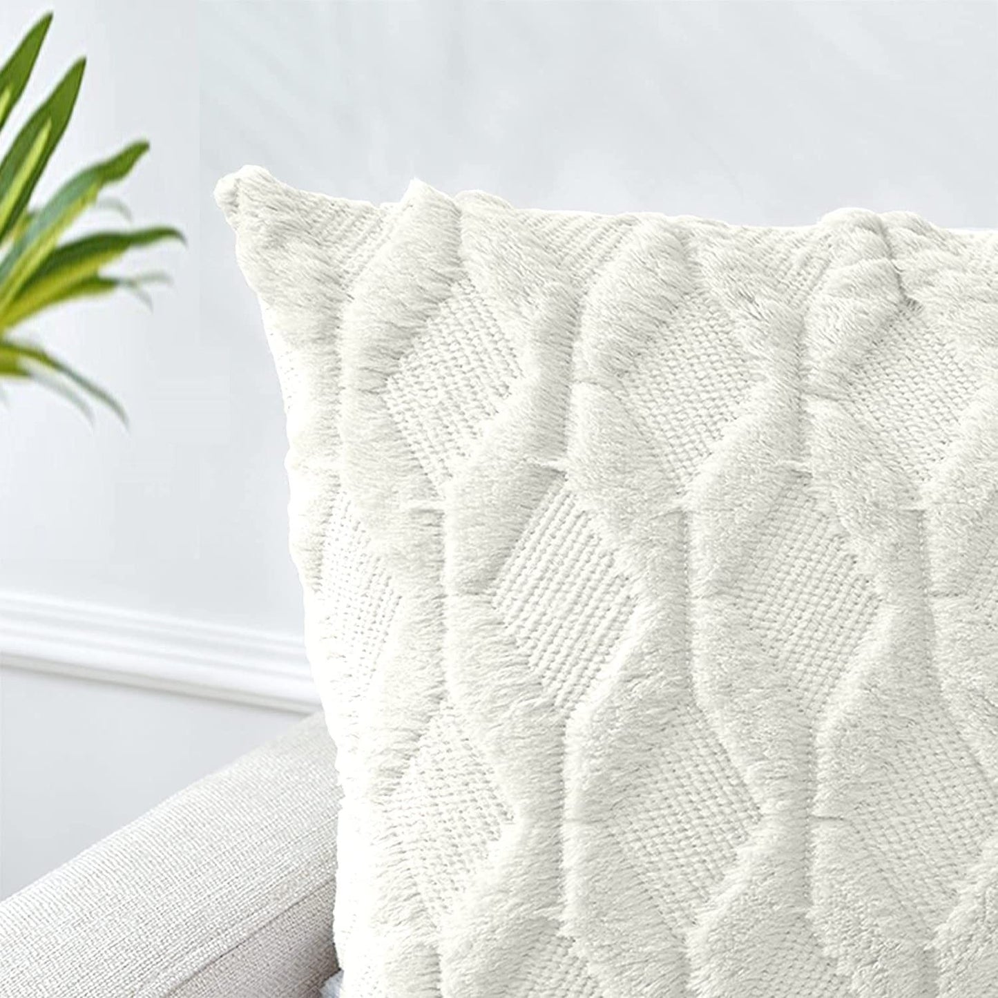 2 Pack Decorative Boho Throw Pillow Covers 45 x 45 cm (White) - DecorHouse.com.au
