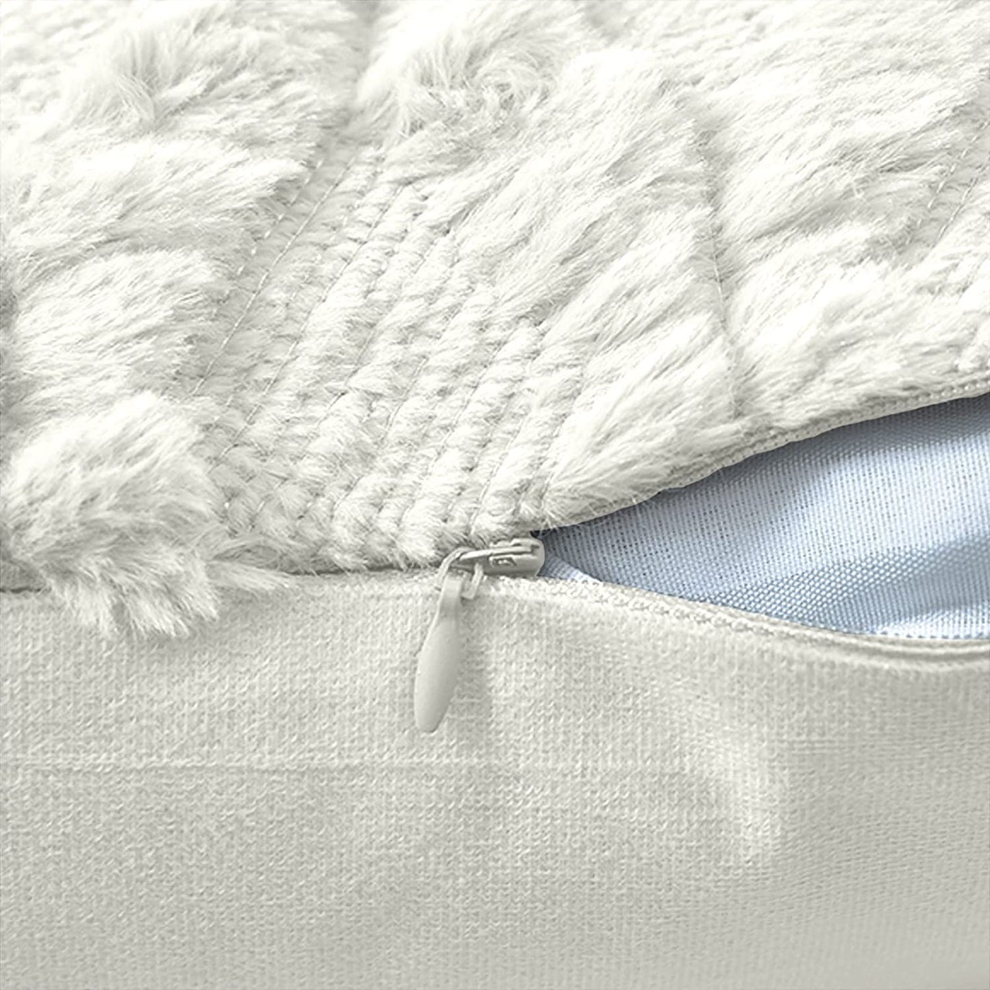 2 Pack Decorative Boho Throw Pillow Covers 45 x 45 cm (White) - DecorHouse.com.au