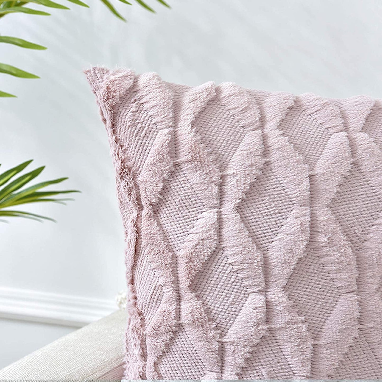 2 Pack Decorative Boho Throw Pillow Covers 45 x 45 cm (Pink) - DecorHouse.com.au