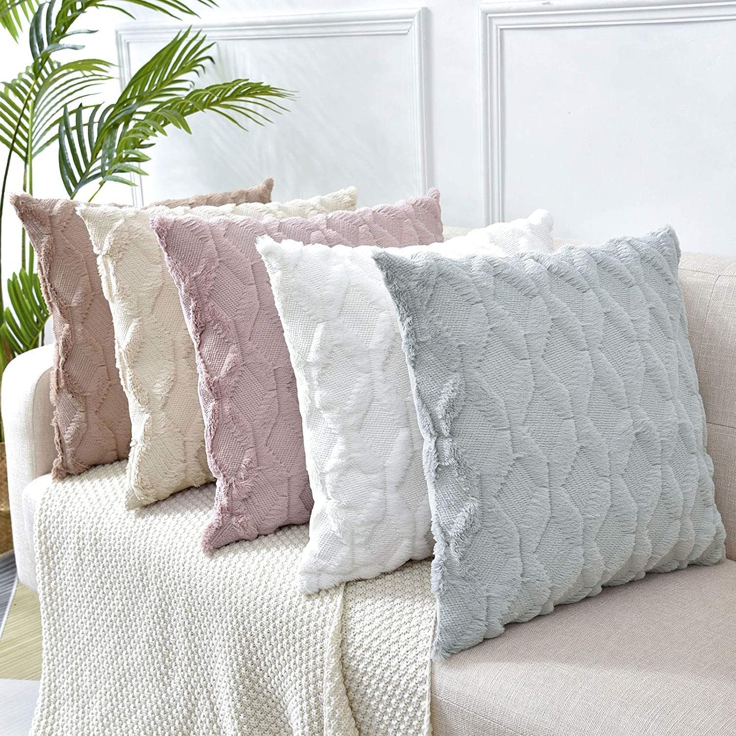 2 Pack Decorative Boho Throw Pillow Covers 45 x 45 cm (Pink) - DecorHouse.com.au
