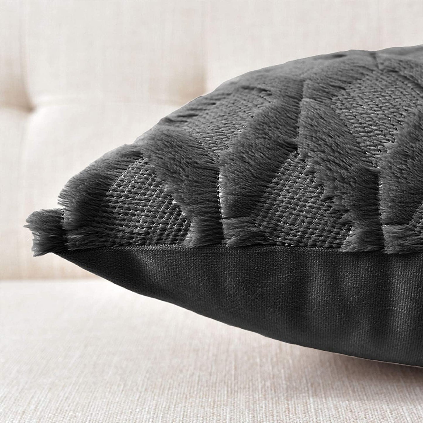 2 Pack Decorative Boho Throw Pillow Covers 45 x 45 cm (Black) - DecorHouse.com.au