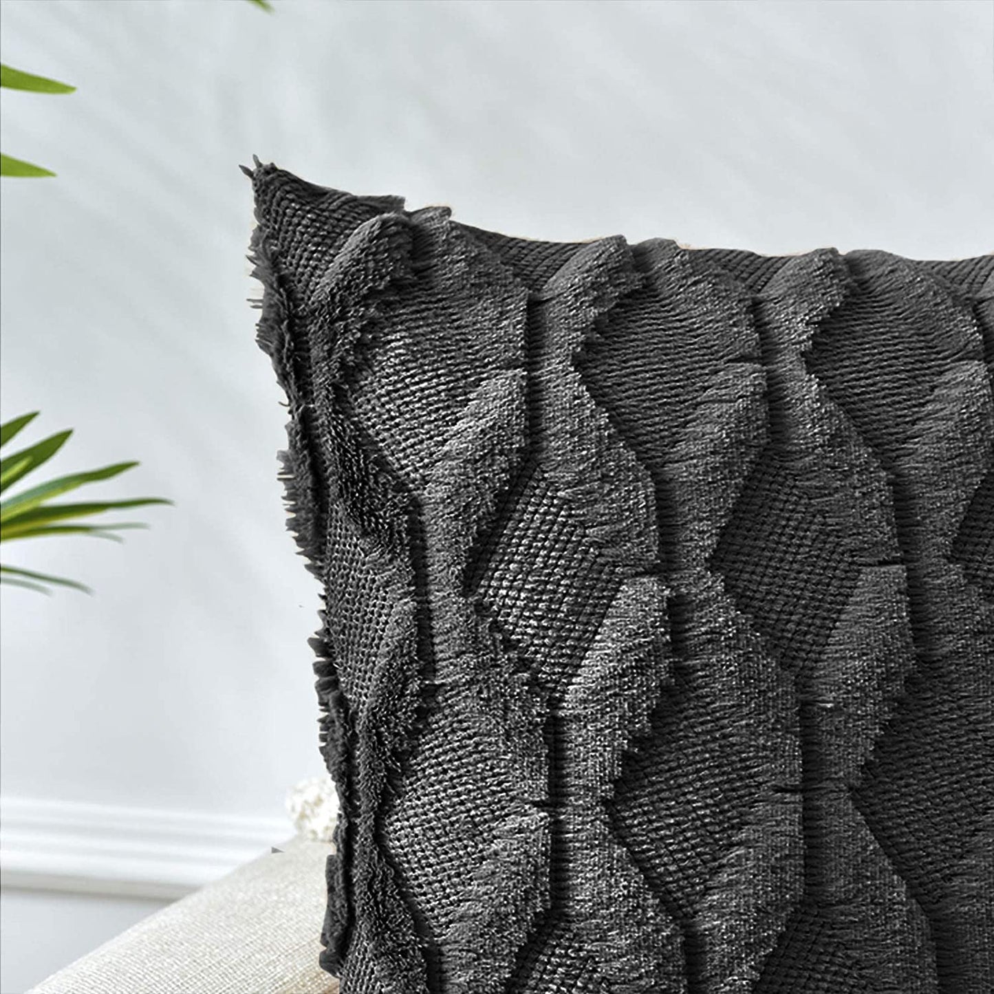 2 Pack Decorative Boho Throw Pillow Covers 45 x 45 cm (Black) - DecorHouse.com.au