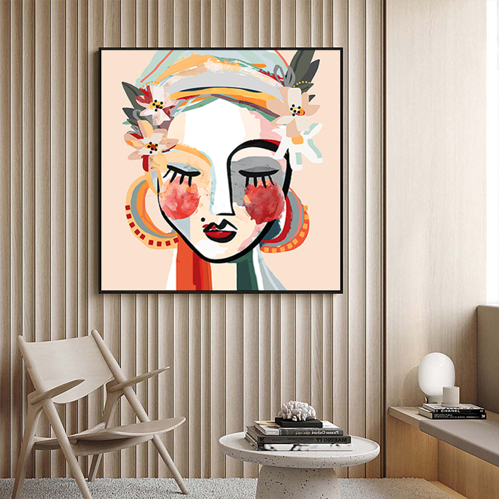 50cmx50cm Sophie Black Frame Canvas Wall Art - DecorHouse.com.au