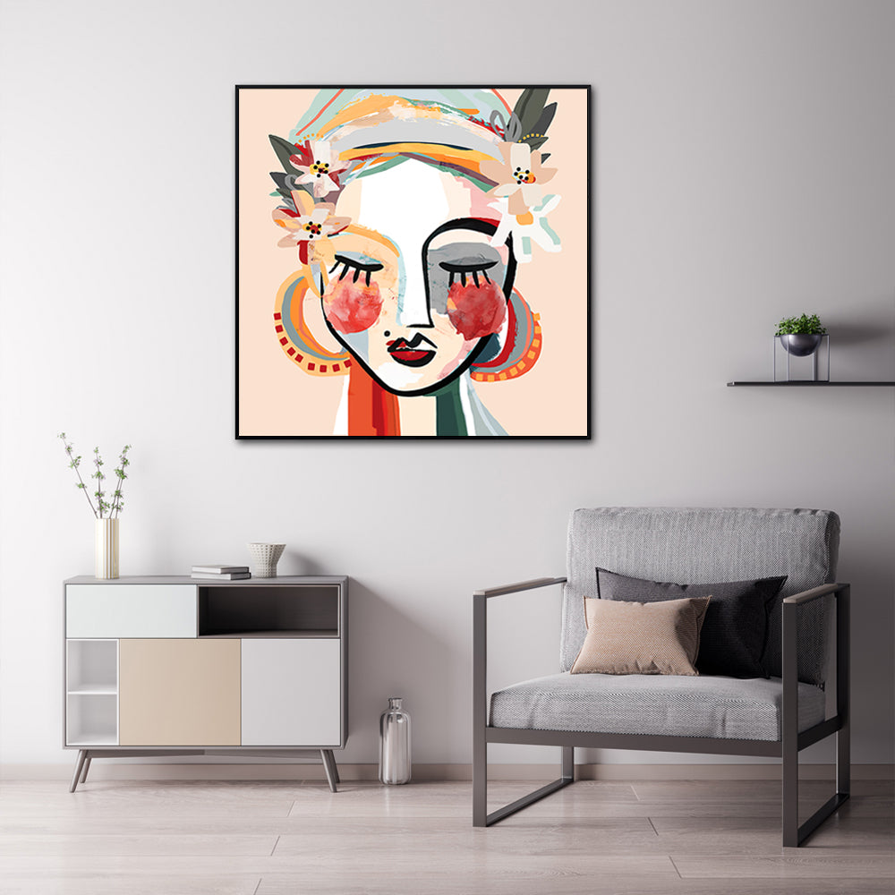 50cmx50cm Sophie Black Frame Canvas Wall Art - DecorHouse.com.au