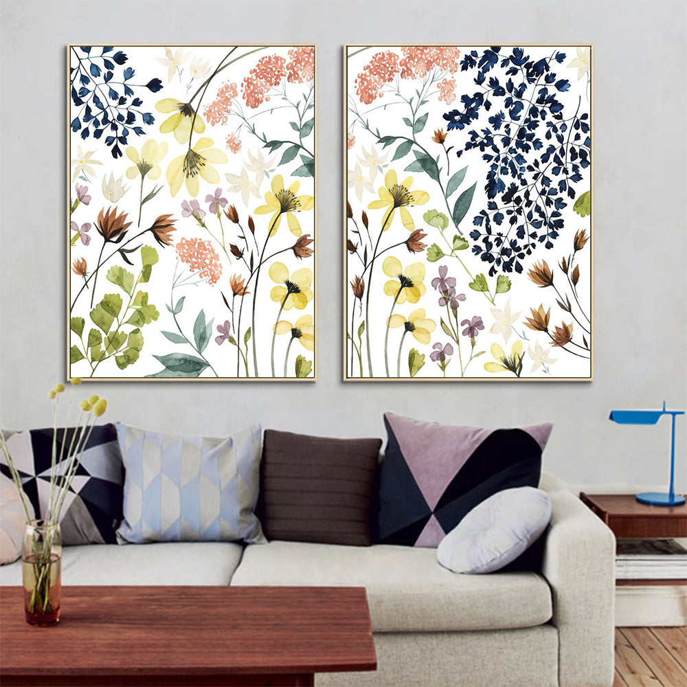 70cmx100cm Flower Composition 2 Sets Gold Frame Canvas Wall Art - DecorHouse.com.au