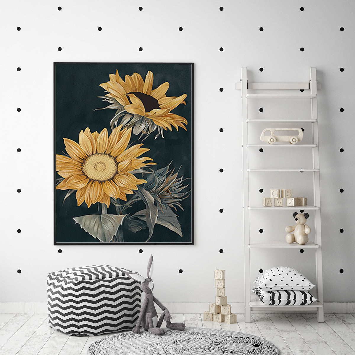 80cmx120cm Sunflowers Black Frame Canvas Wall Art - DecorHouse.com.au