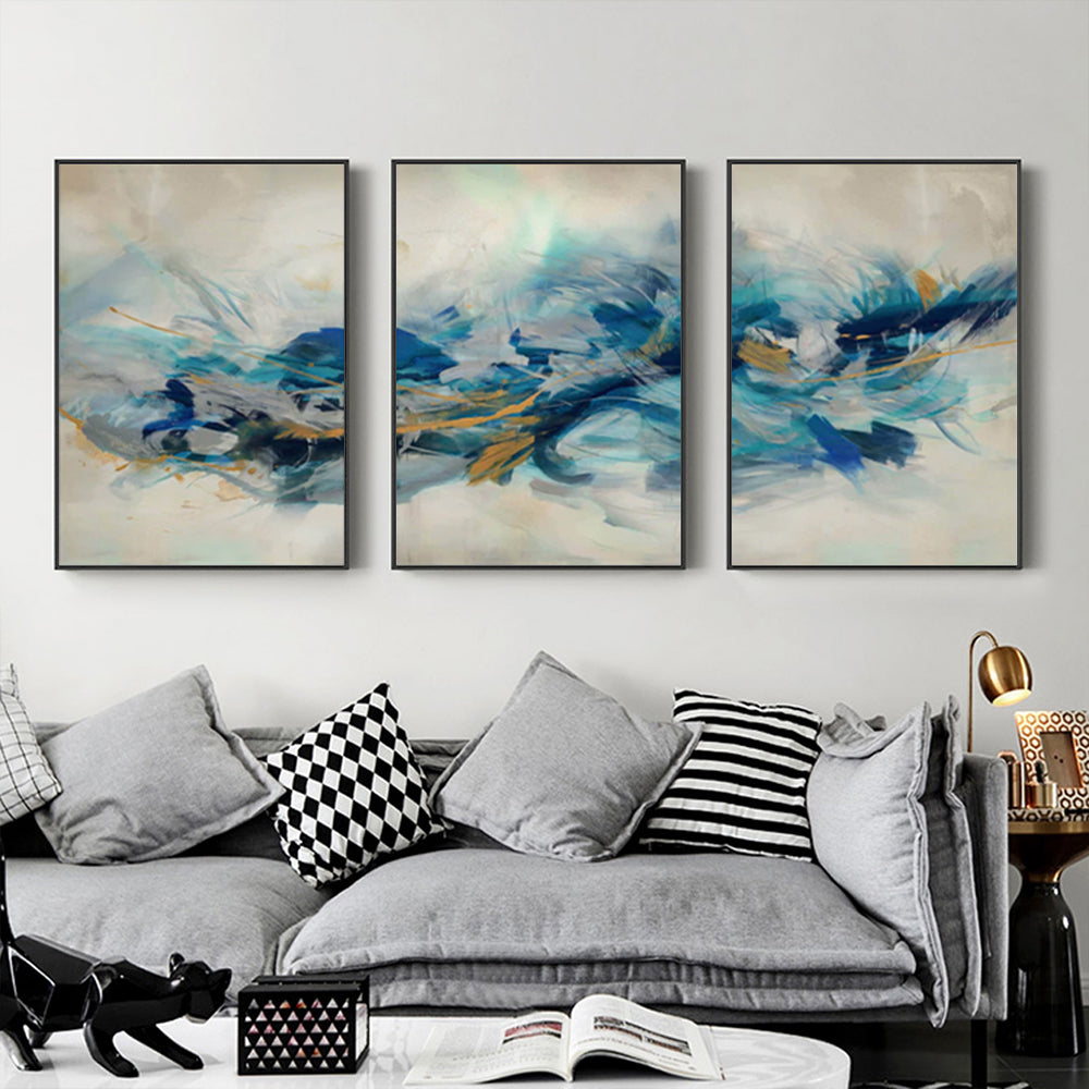 60cmx90cm The Universal 3 Sets Black Frame Canvas Wall Art - DecorHouse.com.au