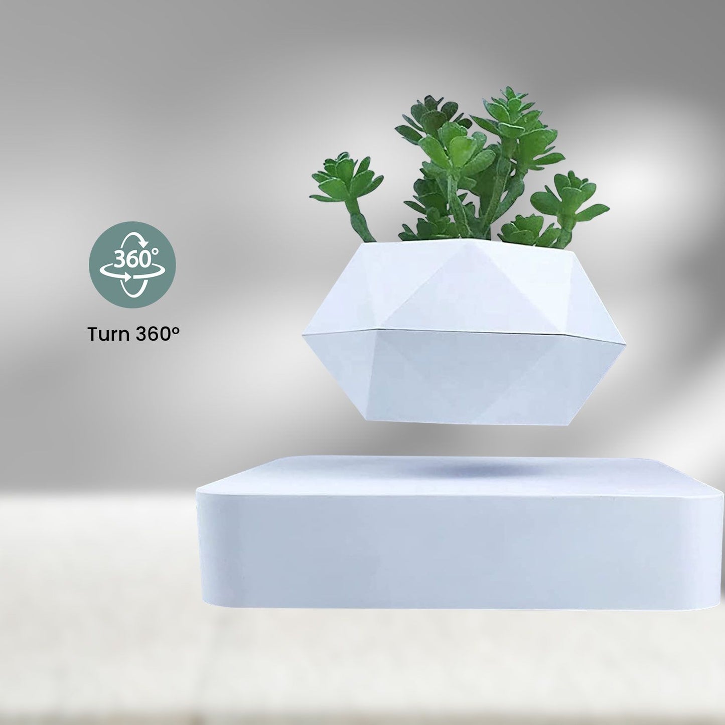 GOMINIMO Magnetic Levitating Plant Pot White GO-MLP-105-HCNT - DecorHouse.com.au
