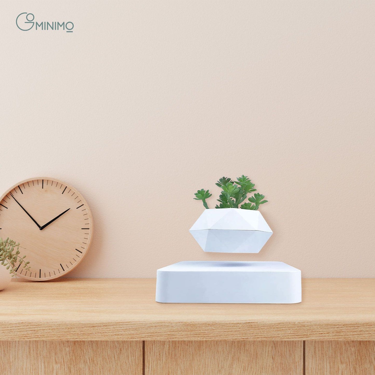GOMINIMO Magnetic Levitating Plant Pot White GO-MLP-105-HCNT - DecorHouse.com.au