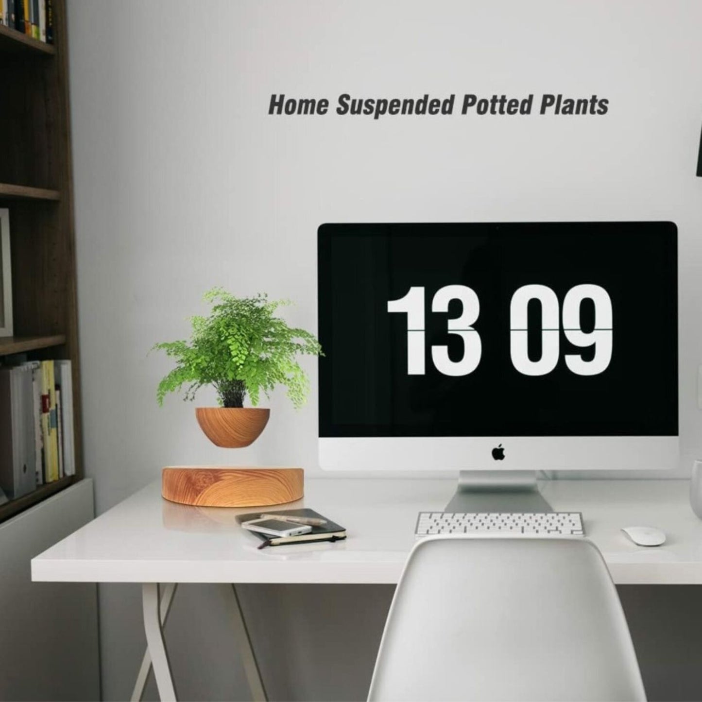 GOMINIMO Magnetic Levitating Plant Pot Oak GO-MLP-108-HCNT - DecorHouse.com.au