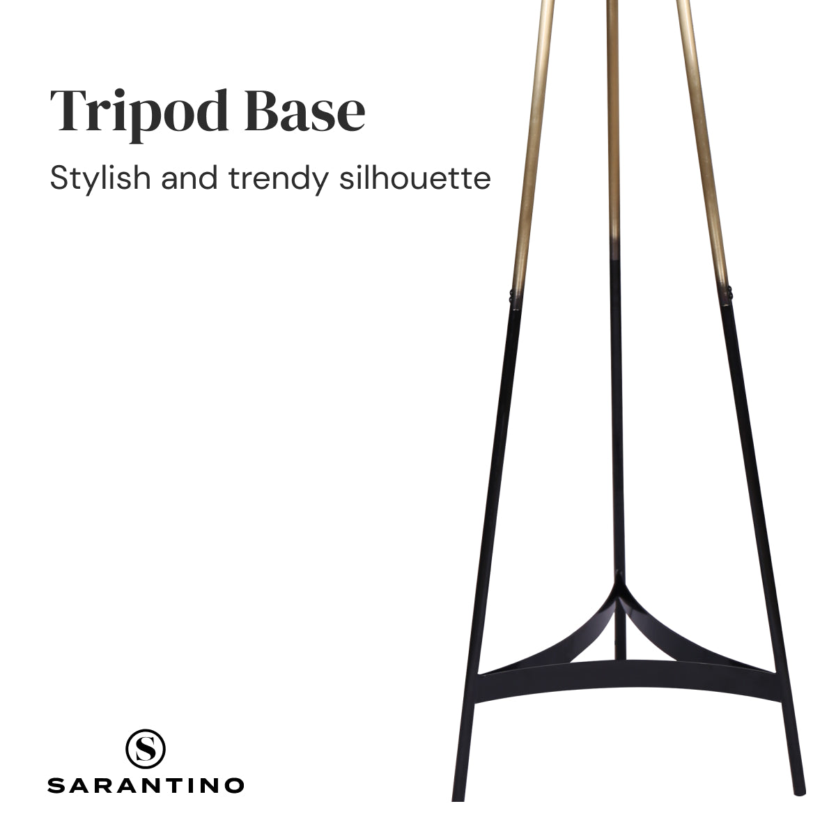 Sarantino Metal Tripod Electric Floor Lamp Gradient Finish - DecorHouse.com.au