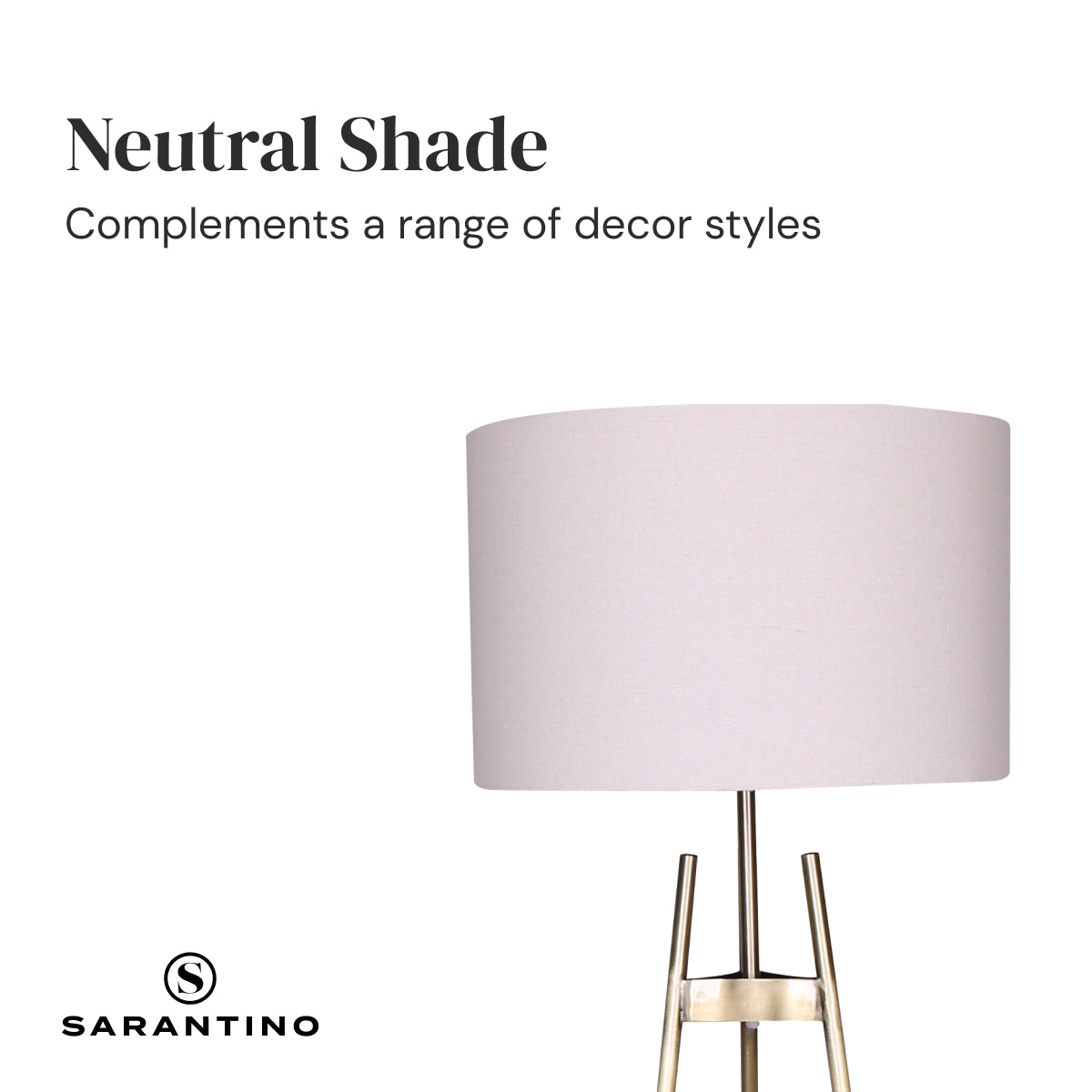 Sarantino Metal Tripod Electric Floor Lamp Gradient Finish - DecorHouse.com.au