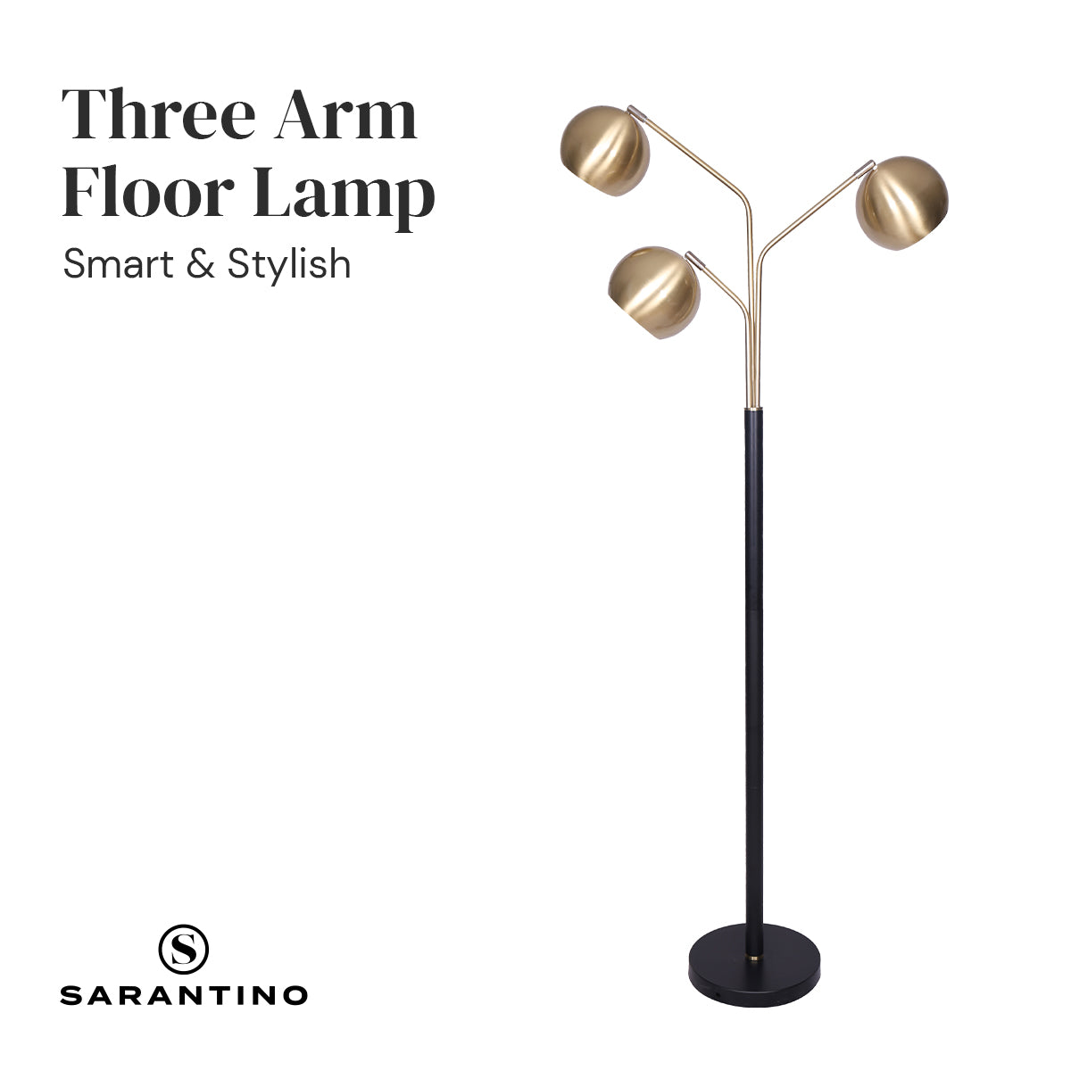 Sarantino Adjustable 3-Arm Arc Lamp - DecorHouse.com.au