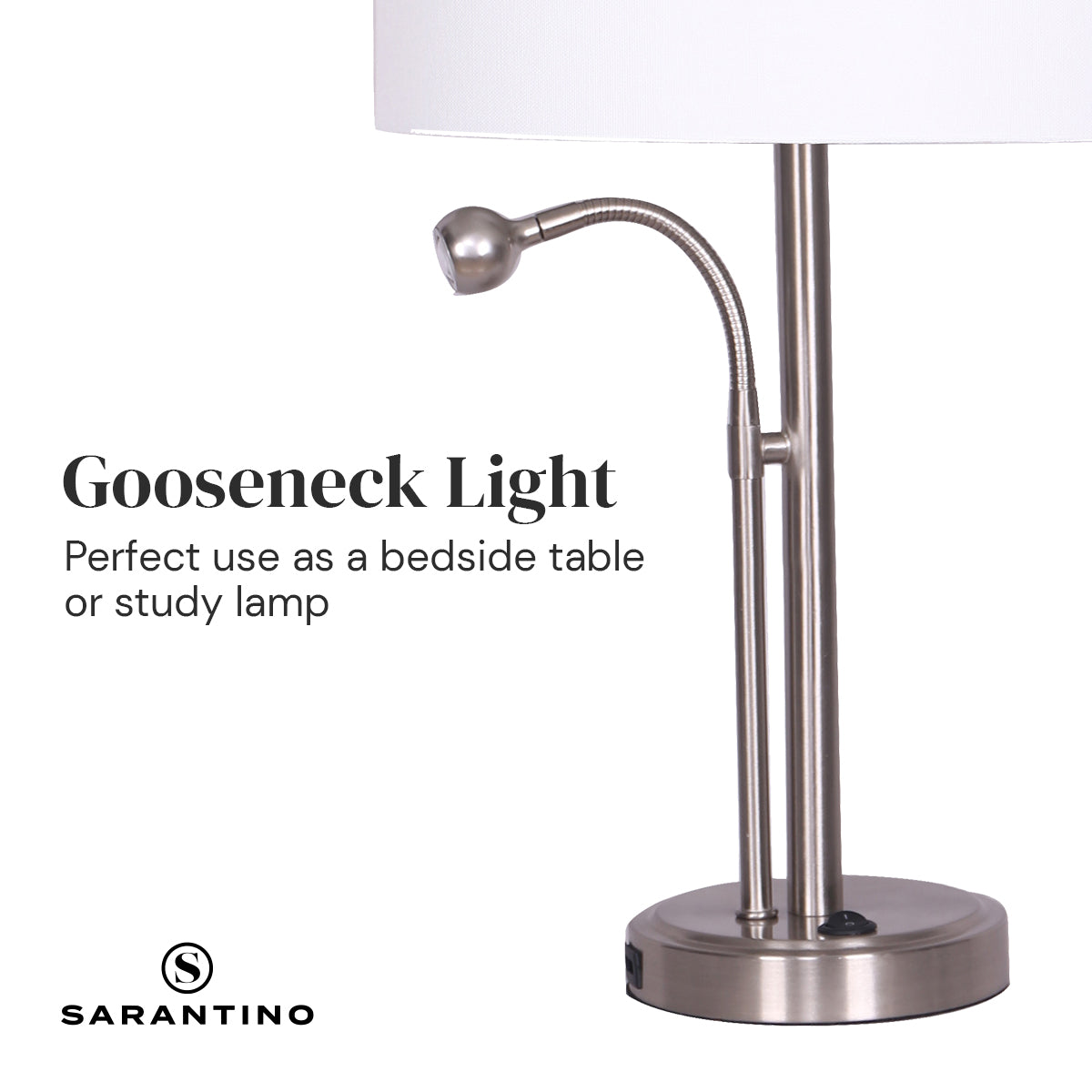 Sarantino 2-in-1 Table Lamp with LED Reading Light - DecorHouse.com.au