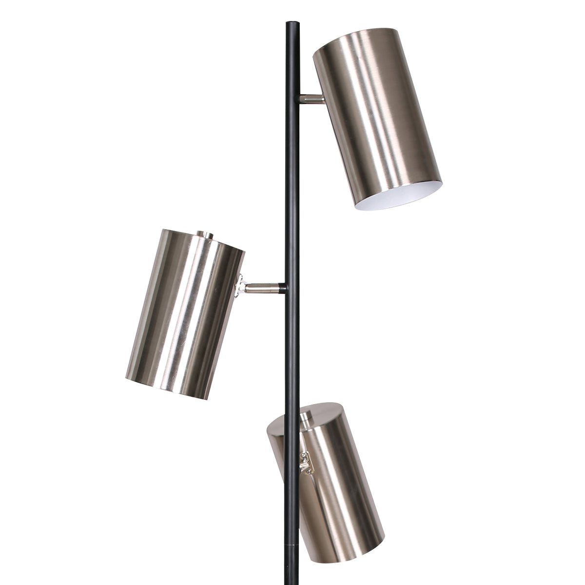 Sarantino 3-Shade Metal Floor Lamp Nickel & Matte Black Finish - DecorHouse.com.au