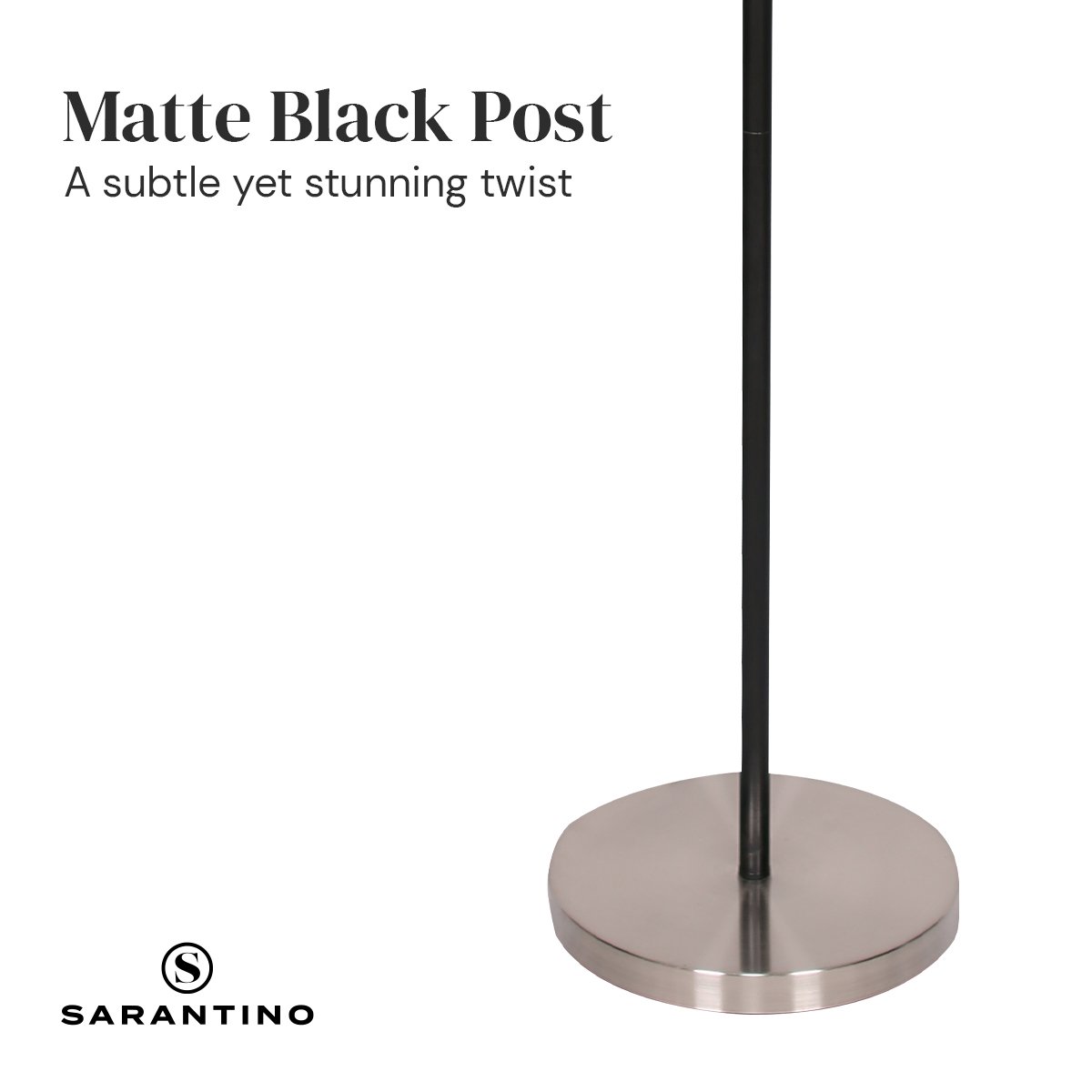 Sarantino 3-Shade Metal Floor Lamp Nickel & Matte Black Finish - DecorHouse.com.au
