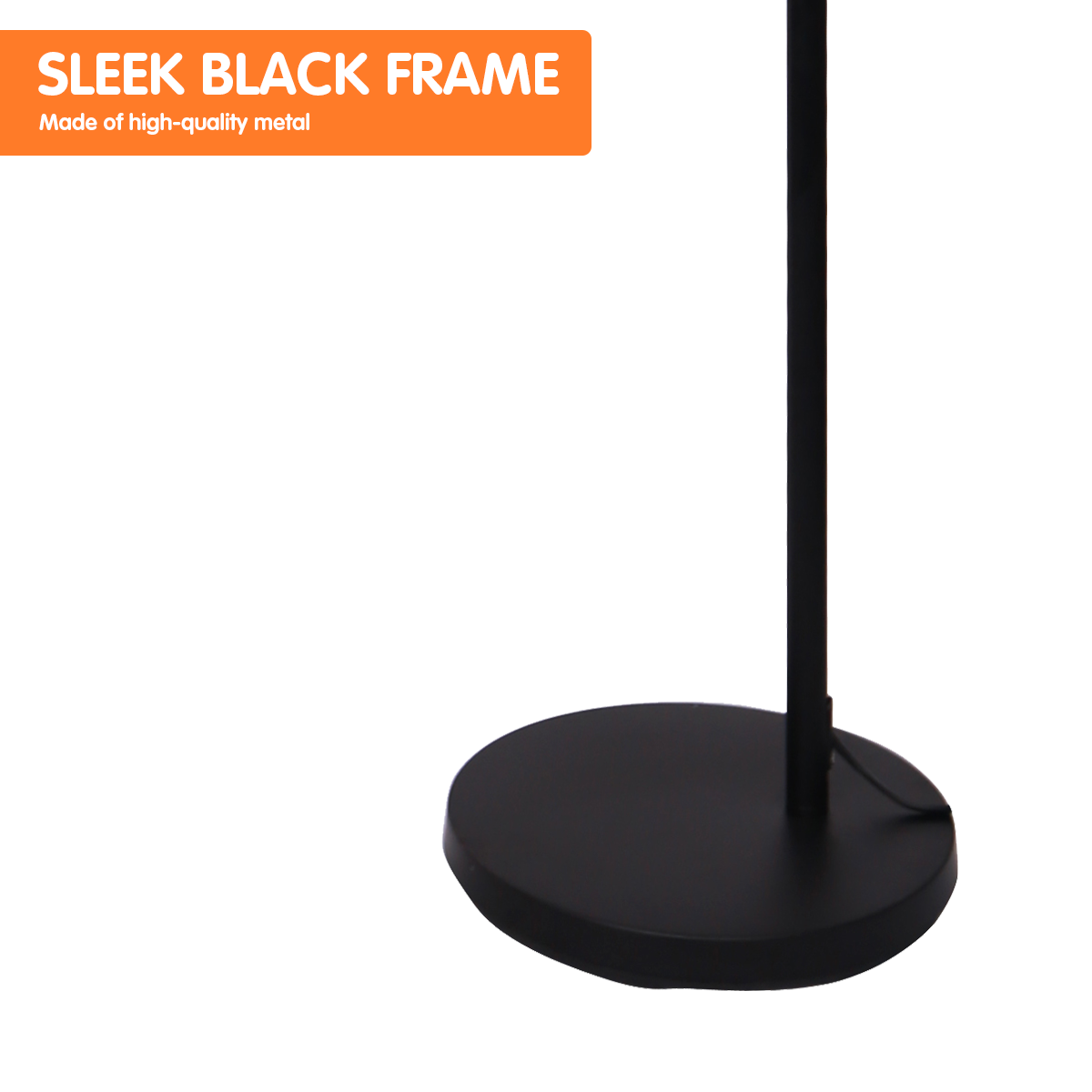 Sarantino Metal Arc Arm Floor Lamp Shade Black - DecorHouse.com.au