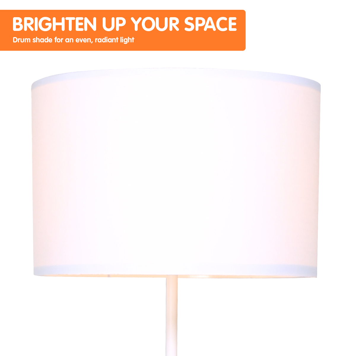 Sarantino Metal Tripod Floor Lamp Shade with Wooden Table Shelf - DecorHouse.com.au