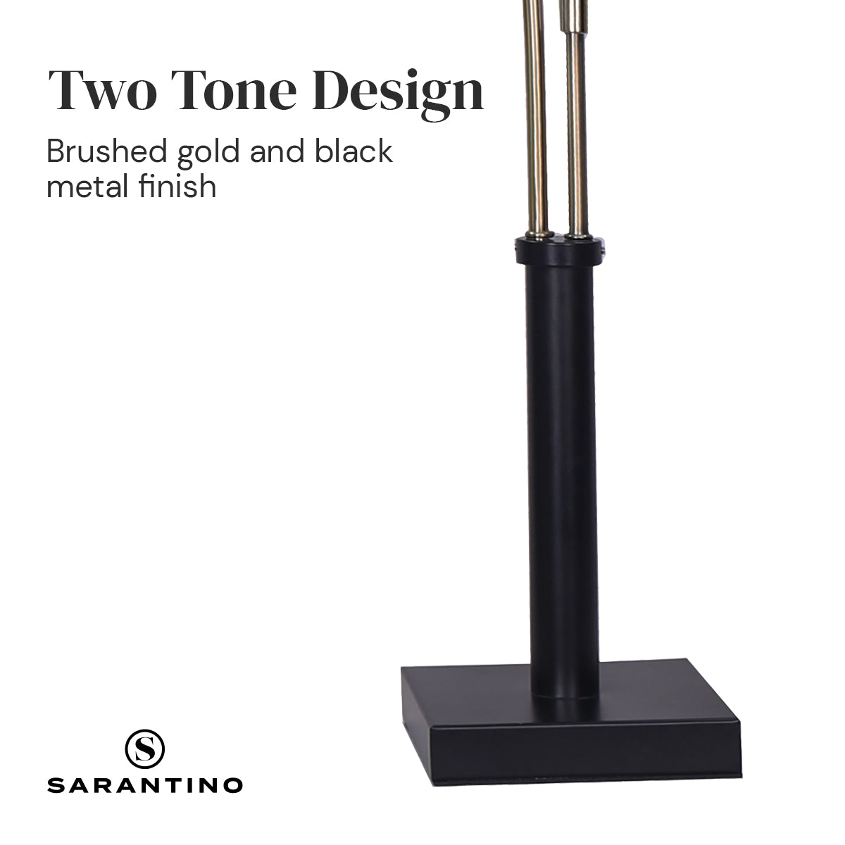 Sarantino LED Metal Table Lamp with 2 Lights Brushed Gold Black Finish - DecorHouse.com.au