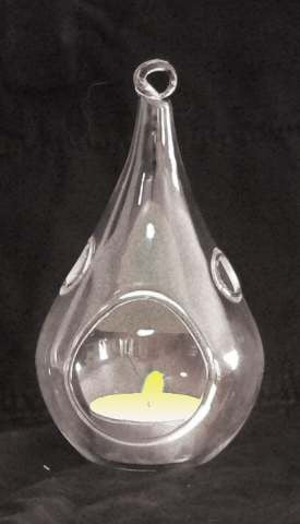4 Pack of Hanging Clear Glass Tealight Candle Holder Tear Drop Pear Hour Glass Shape - 20cm High Terrarium Plant Mini Garden Holder D�cor Craft Gift - DecorHouse.com.au