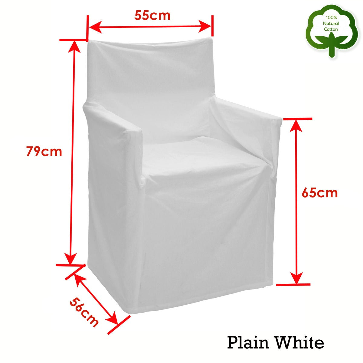 Rans Alfresco 100% Cotton Director Chair Cover - Plain White - DecorHouse.com.au