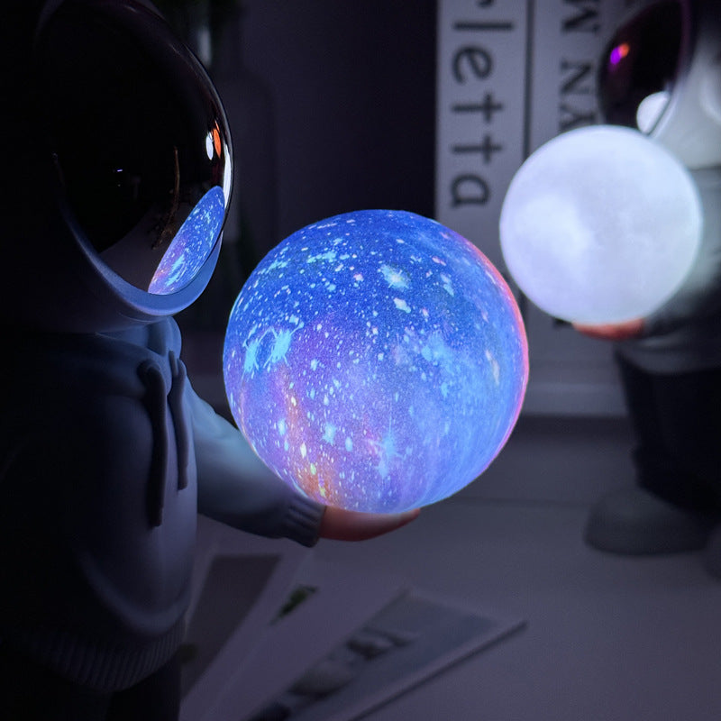 Creative Astronaut Bluetooth Speaker with 3D Starry Sky Lighting (beige top + brown pants)
