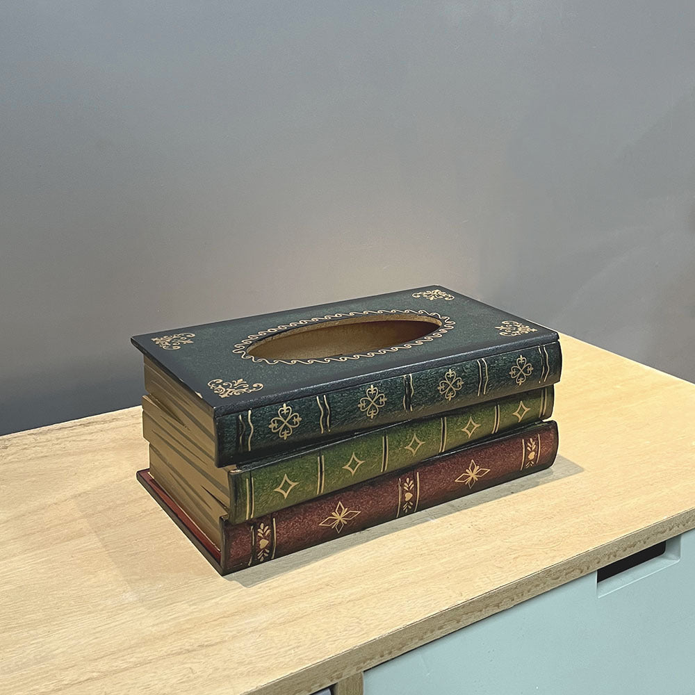 1 x Dark Blue Book Tissue box cover