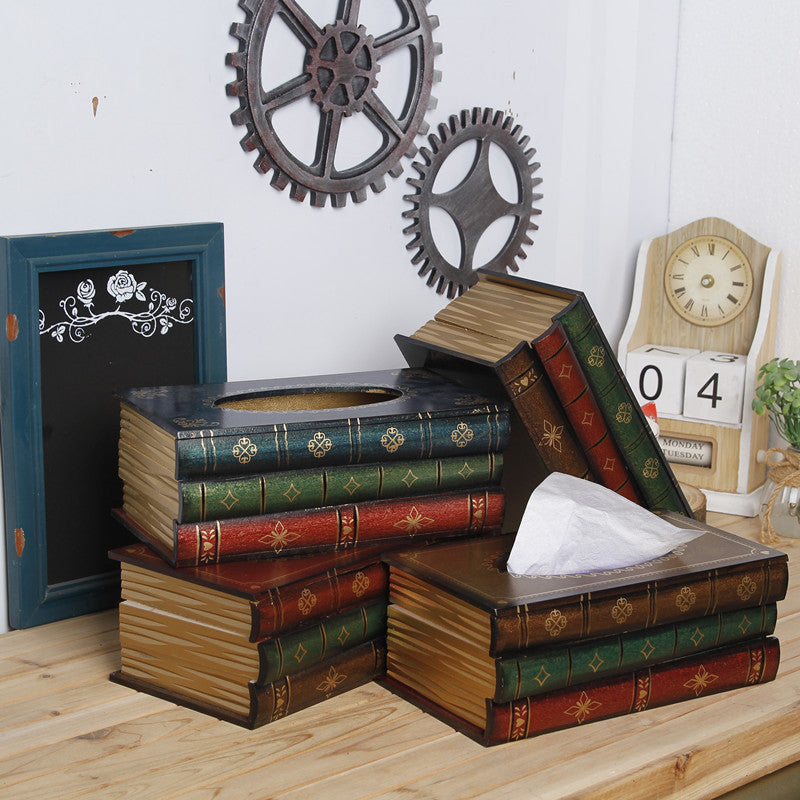 1 x Dark Blue Book Tissue box cover