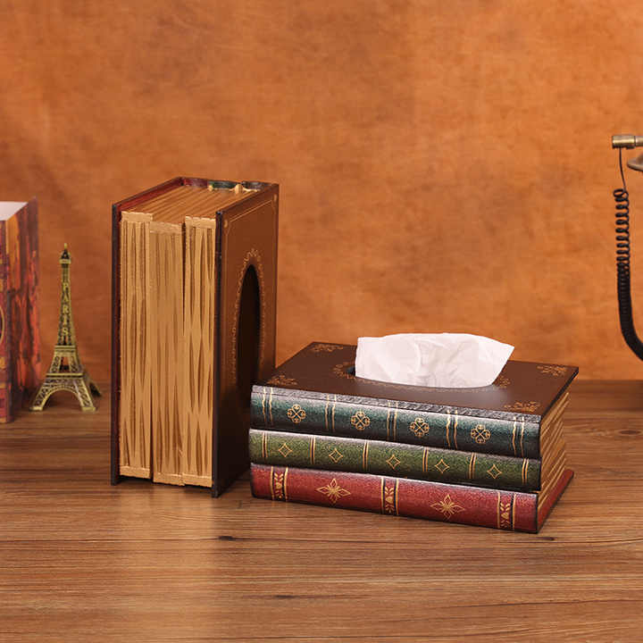 1 x Dark Blue Book Tissue box cover