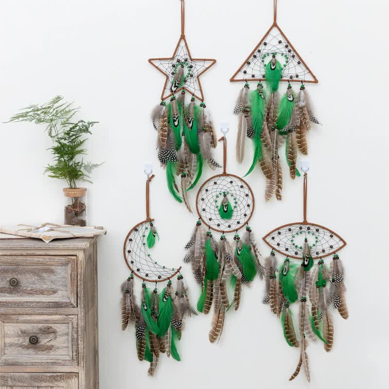Star Boho Forest Dreamcatcher Wind Chime Pendant - INS Style Moonlit Serenity Decor