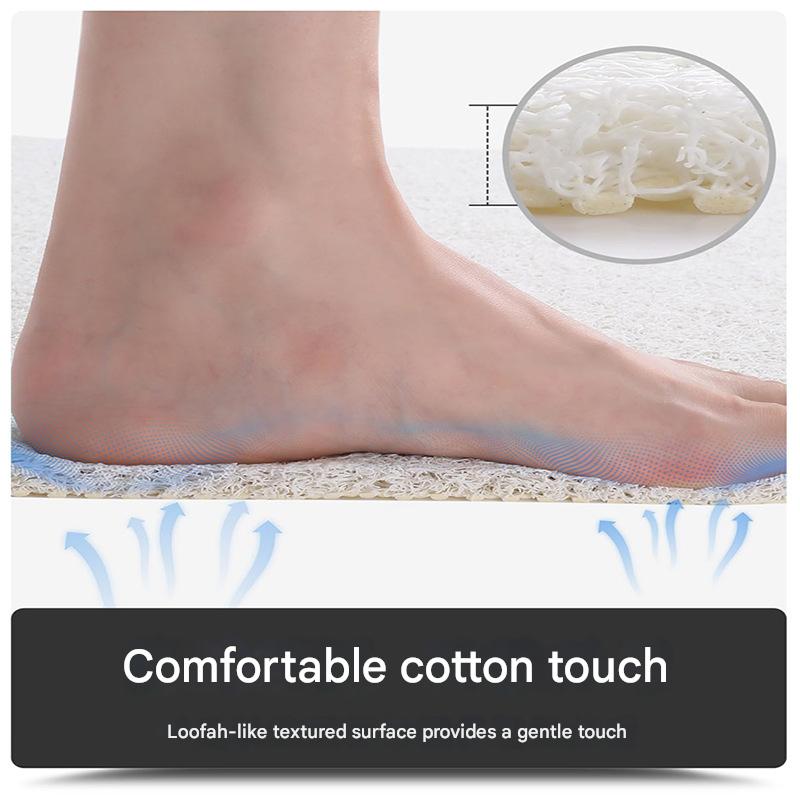 Colorful Diamond Pattern PVC Non-Slip Bath Mat 45x75cm - Shower Drain Hole Design, Soft & Quick-Dry Bathroom Rug