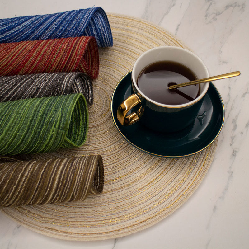 8 Pcs Coffee Woven Round Placemat - Non-Slip, Heat-Resistant Dining Table Mat, 30cm