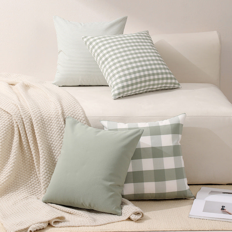 Green Solid Color Set of 2 Decorative Cushion Covers - 45x45cm, Soft Polyester (Inserts Not Included)
