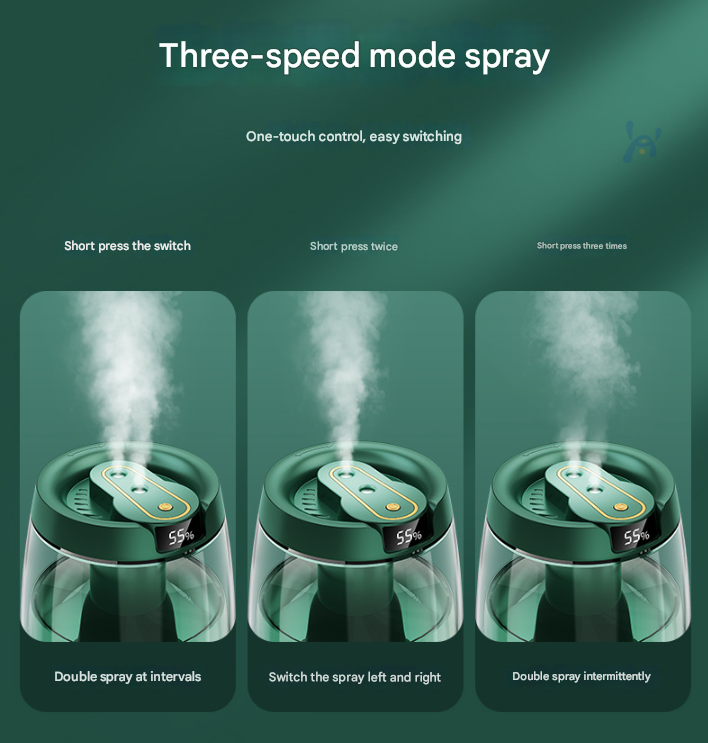 White 3.5L Smart Cool Mist Humidifier with Dual Nozzle & Digital Display - Ultra-Quiet Air Purifier for Bedroom and Office
