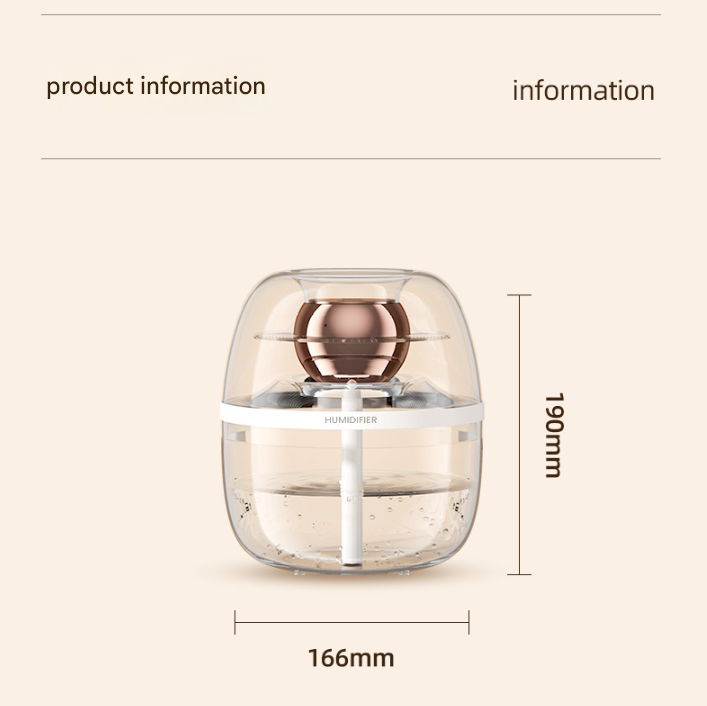 White Crystal Clear Dual Mist Humidifier - Ultrasonic Cool Mist & Quiet Operation with Ambient Night Light for Bedroom & Office