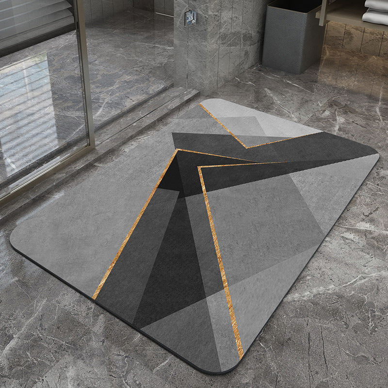 Golden and luxurious years Modern Absorbent Diatomaceous Earth Bath Mat - Quick Dry, Non-Slip, Soft Bathroom Floor Mat