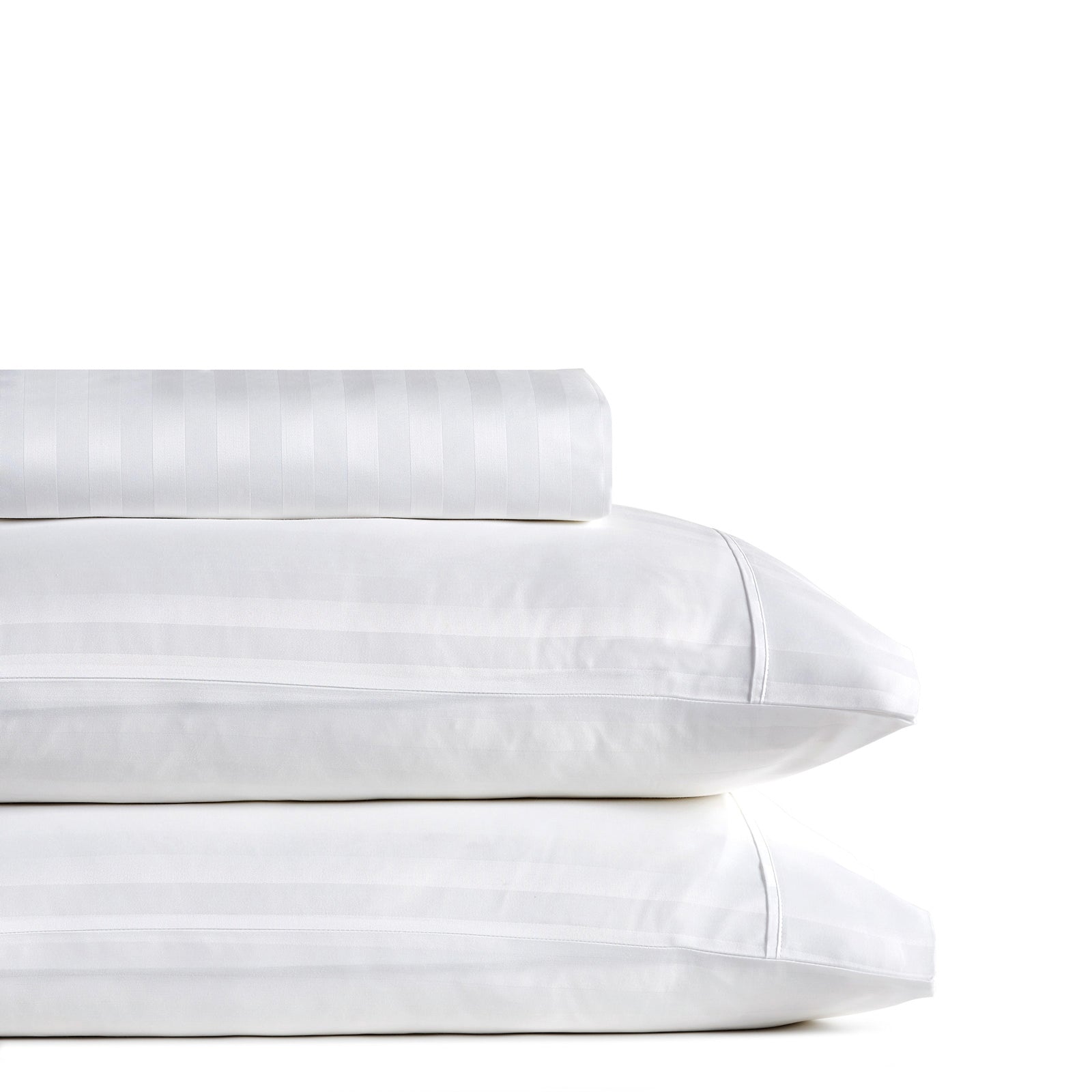 Royal Comfort 1200TC COTTON STRIPE -3PC FITTED COMBO SETS QUEEN WHITE
